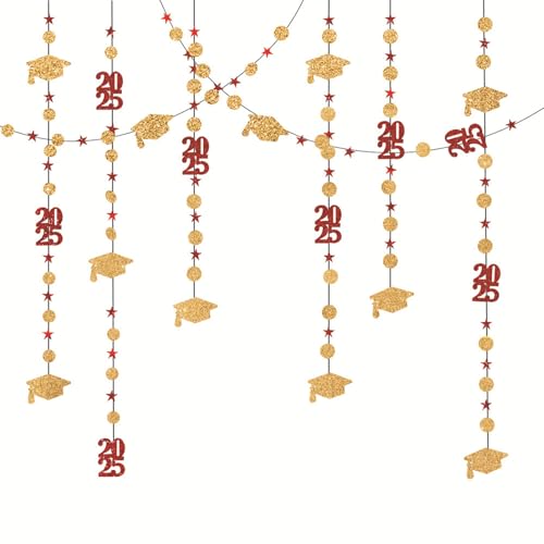 Xuancai Wiederverwendbare, glitzernde Papiergirlanden zum Aufhängen, für Abschlussfeier, Party, Hintergrund mit Kappen, Wanddekoration, Papierabschluss-Hintergrund Xuancai Wiederverwendbare, glitzernde Papiergirlanden zum Aufhängen, für Abschlussfeier, Party, Hintergrund mit Kappen, Wanddekoration, Papierabschluss-Hintergrund von Xuancai