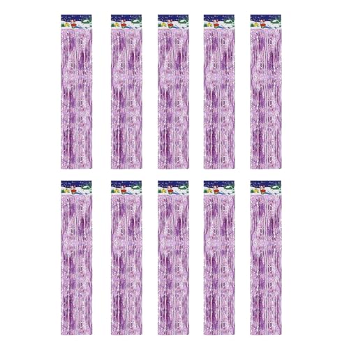 10 Stück 15 cm x 1 m schimmernde Fransen-Luftschlangen, einfaches Schneiden, Weihnachtsdekoration für Fenster, Türen, Wand, funktionale Party, Hochzeit, Quastenschnur von Xuanxi