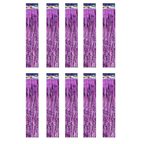 10 Stück 15 cm x 1 m schimmernde Fransen-Luftschlangen, einfaches Schneiden, Weihnachtsdekoration für Fenster, Türen, Wand, funktionale Party, Hochzeit, Quastenschnur von Xuanxi