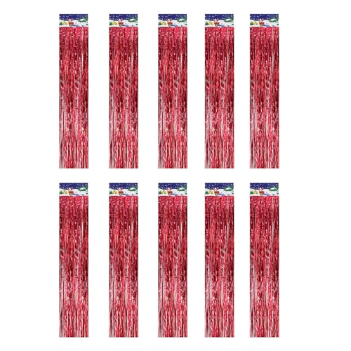 10 Stück 15 cm x 1 m schimmernde Fransen-Luftschlangen, einfaches Schneiden, Weihnachtsdekoration für Fenster, Türen, Wand, funktionale Party, Hochzeit, Quastenschnur von Xuanxi