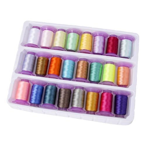 24 Spulen Stickgarn Polyester Garn je 274 m für Nähmaschinen, Handnähen, Sticken, Quilten, Handwerk 24 Spulen Stickgarn Polyester Garn je 274 m für Nähmaschinen, Handnähen, Sticken, Quilten, Handwerk von Xuanxi