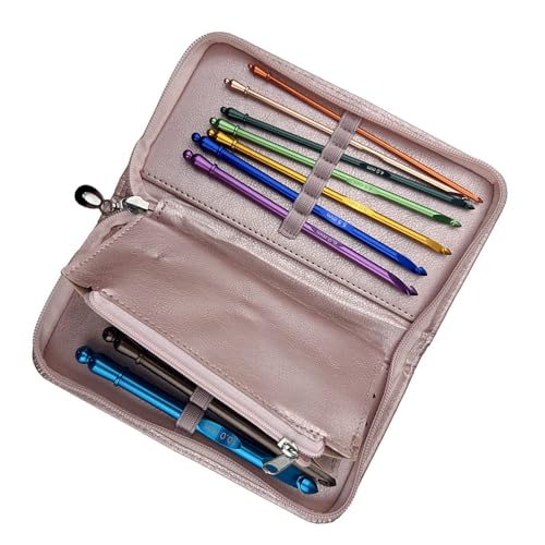 Häkelnadel-Set, 3,0 mm - 10,0 mm, bunte Häkelnadel, ergonomische Stricknadel, Häkelzubehör, 12 Stück von Xuanxi