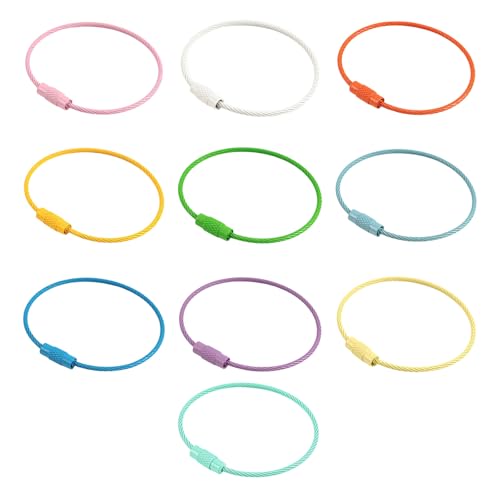 Rotierende Stahlringe, verschiedene Farben, sicherer Verriegelungsmechanismus für Bastelarbeiten, Schlüsselanhänger, Ringe für Schmuckherstellung, 10 Stück von Xuanxi
