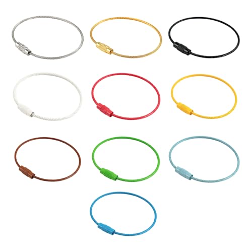 Rotierende Stahlringe, verschiedene Farben, sicherer Verriegelungsmechanismus für Bastelarbeiten, Schlüsselanhänger, Ringe für Schmuckherstellung, 10 Stück Rotierende Stahlringe, verschiedene Farben, sicherer Verriegelungsmechanismus für Bastelarbeiten, Schlüsselanhänger, Ringe für Schmuckherstellung, 10 Stück von Xuanxi