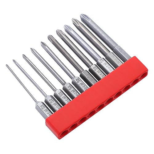 Schraubendreher-Bit-Set, 65 mm, 10 Stück, 6,35 mm Schaft, elektrische Schraubendreher-Bits, Bohrer-Bit-Kopf Schraubendreher-Bit-Set, 65 mm, 10 Stück, 6,35 mm Schaft, elektrische Schraubendreher-Bits, Bohrer-Bit-Kopf von Xuanxi