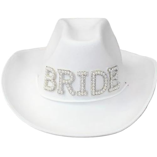Xuanxi Cowboyhüte für Braut, Frau Cowgirl, Brautparty, Requisiten, Junggesellinnenabschied, Hüte für Brautparty Xuanxi Cowboyhüte für Braut, Frau Cowgirl, Brautparty, Requisiten, Junggesellinnenabschied, Hüte für Brautparty von Xuanxi