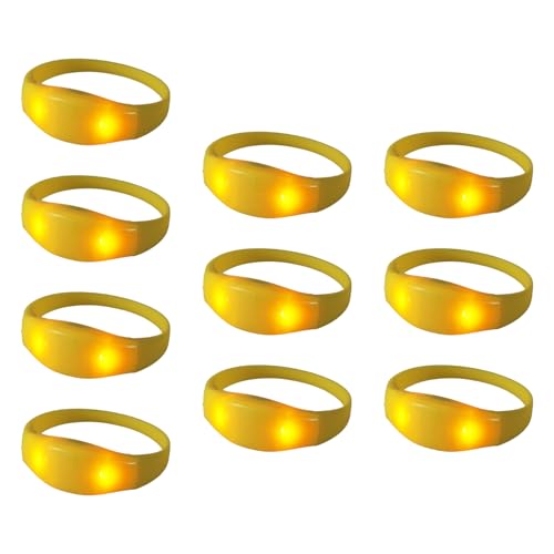 Xuanxi Stimmaktivierte Armbänder, leuchtende Armbänder für Geburtstage und Raves, blinkende Armbänder, Party-Zubehör, 10 Stück Xuanxi Stimmaktivierte Armbänder, leuchtende Armbänder für Geburtstage und Raves, blinkende Armbänder, Party-Zubehör, 10 Stück von Xuanxi
