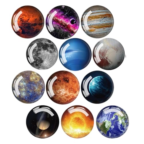 12 Stücke Planet Kühlschrankmagnete, Kühlschrankmagnet Aus Glas, Dekorative Glascabochons Glasmagnete, Magnete für Magnettafel, Planet Weltraum Magnet Set, für Heimdekoration, Büros, Schließfächer 12 Stücke Planet Kühlschrankmagnete, Kühlschrankmagnet Aus Glas, Dekorative Glascabochons Glasmagnete, Magnete für Magnettafel, Planet Weltraum Magnet Set, für Heimdekoration, Büros, Schließfächer von Xuigort