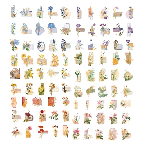 180 Stück Blumen Scrapbooking Aufkleber, Pflanzen Dekorative Aufkleber Vintage für Heimwerker, Vintage Design Blumen Fotoalbum Sticker für Albumhandwerk, Kalenderplaner, DIY Kunst 180 Stück Blumen Scrapbooking Aufkleber, Pflanzen Dekorative Aufkleber Vintage für Heimwerker, Vintage Design Blumen Fotoalbum Sticker für Albumhandwerk, Kalenderplaner, DIY Kunst von Xuigort