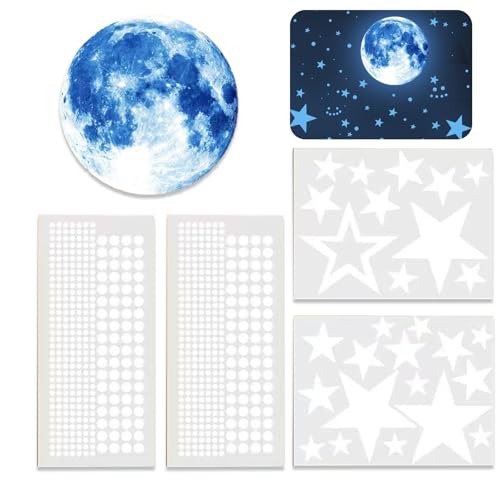 465 Stück Leuchtende für Kinderzimmer, Mond und Sterne Leucht Selbstklebend Wandsticker Mädchen Jungen Aufkleber für Kinder, Kindergarten Schlafzimmer Wohnzimmer Sternenhimmel Babyzimmer 465 Stück Leuchtende für Kinderzimmer, Mond und Sterne Leucht Selbstklebend Wandsticker Mädchen Jungen Aufkleber für Kinder, Kindergarten Schlafzimmer Wohnzimmer Sternenhimmel Babyzimmer von Xuigort