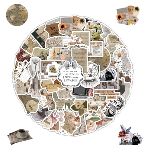 50 Stück Vintage Aufkleber, Vintage Ästhetische Aufkleber, Retro Vinyl Aufkleber Sticker für Fotoalbum Scrapbooking Stickers Aufkleber, für Journaling Aufkleber, DIY Basteln Aesthetic Deko 50 Stück Vintage Aufkleber, Vintage Ästhetische Aufkleber, Retro Vinyl Aufkleber Sticker für Fotoalbum Scrapbooking Stickers Aufkleber, für Journaling Aufkleber, DIY Basteln Aesthetic Deko von Xuigort