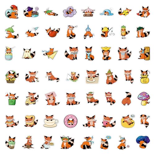 60 Stück Fuchs Aufkleber Kinder, Füchse Sticker Set Fox Aufkleber Tier Sticker Lustige Tiermuster, für Laptop Kinder Autos Motorrad Fahrrad Skateboard Gepäck Koffer Computer Aufkleber Graffiti Decal 60 Stück Fuchs Aufkleber Kinder, Füchse Sticker Set Fox Aufkleber Tier Sticker Lustige Tiermuster, für Laptop Kinder Autos Motorrad Fahrrad Skateboard Gepäck Koffer Computer Aufkleber Graffiti Decal von Xuigort