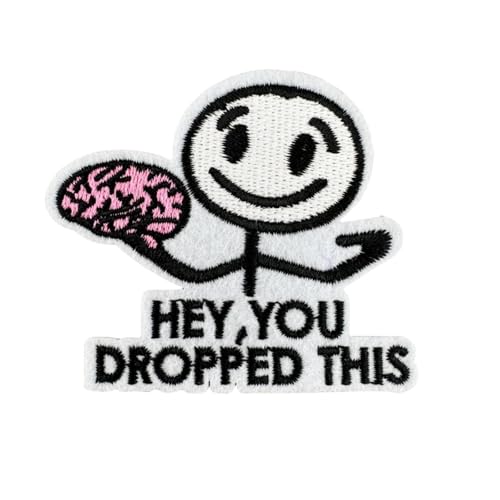 Lustiges Aufbügel Patches Klett, Patch Hey You Dropped This Lustiges Meme zum Aufbügeln, Patches, Bügelflicken, Kinderleicht zum Aufkleben, 5.9 cm x 6.5 cm (Gehirn) von Xuigort
