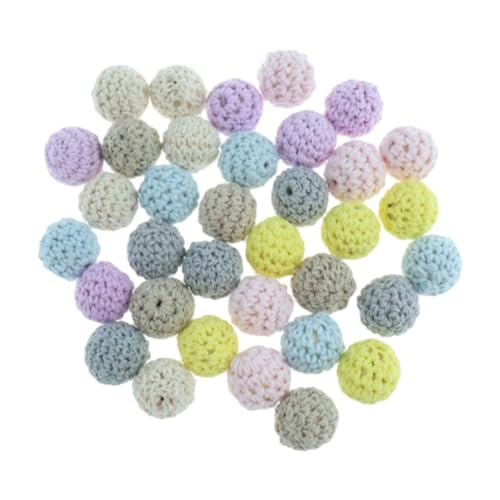 35 PCS Gehäkelt Holzperlen, Häkelperlen 16 mm Bunte Garn Holzkugeln Mit Fädellöchern Handgefertigte Holzkugeln Runde Gehäkelt Holzperlen mit Loch zum Auffädeln, für DIY Schmuck Herstellung 35 PCS Gehäkelt Holzperlen, Häkelperlen 16 mm Bunte Garn Holzkugeln Mit Fädellöchern Handgefertigte Holzkugeln Runde Gehäkelt Holzperlen mit Loch zum Auffädeln, für DIY Schmuck Herstellung von Xuigort
