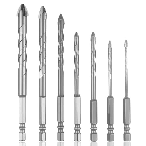 7 Stück Exzenterbohrer Set, Vierschneidiger Sägezahnbohrer mit 4 Schneiden, Hochfester Exzenterbohrer-satz mit 4 Schneiden Bohrersets für Beton Holz Glas Keramik Metall Bohren, 3/4/5/6/8/10/12mm 7 Stück Exzenterbohrer Set, Vierschneidiger Sägezahnbohrer mit 4 Schneiden, Hochfester Exzenterbohrer-satz mit 4 Schneiden Bohrersets für Beton Holz Glas Keramik Metall Bohren, 3/4/5/6/8/10/12mm von Xujinsongg