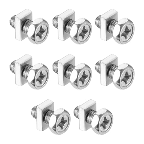 8 STK M6 x 12 mm Schrauben Muttern für Batterie Motorrad Roller, Motorradbatterie Ersatz Schrauben Klemmen für Rollerbatterie Motorräder(8 Schraube, 8 Vierkantmutter) von Xujinsongg