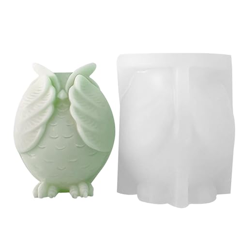 Xujuika 3D-Eulen-Formen, wiederverwendbare Silikonform, antihaftbeschichtet, Gießform für Kerzen, Schokolade, Gips von Xujuika