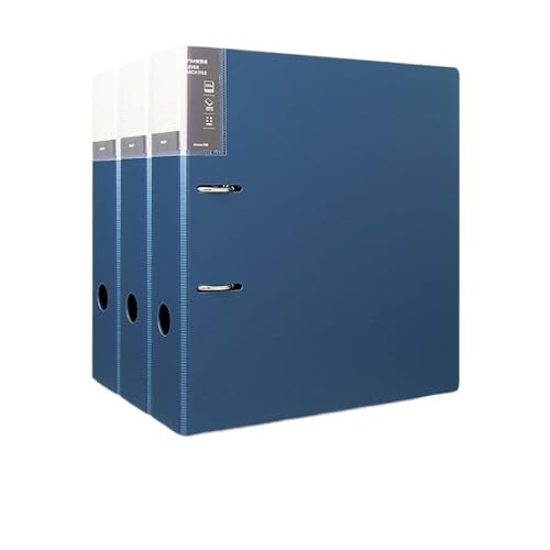 Dokumentenmappe Fächermappe 3-teiliger A4-Ordner mit Lochung, 2-Loch, Datenblatt, heraustrennbar, Archiv-Aufbewahrungsordner Schule Document Organizer(Blue) von Xumh2024-3