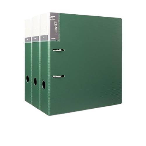 Dokumentenmappe Fächermappe 3-teiliger A4-Ordner mit Lochung, 2-Loch, Datenblatt, heraustrennbar, Archiv-Aufbewahrungsordner Schule Document Organizer(Green) von Xumh2024-3