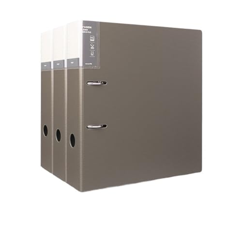 Dokumentenmappe Fächermappe 3-teiliger A4-Ordner mit Lochung, 2-Loch, Datenblatt, heraustrennbar, Archiv-Aufbewahrungsordner Schule Document Organizer(Grigio) von Xumh2024-3