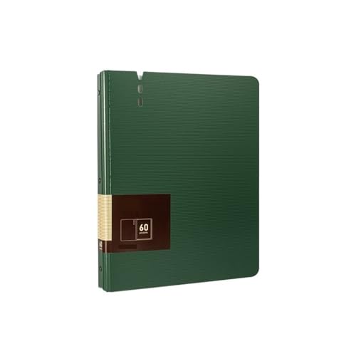 Dokumentenmappe Fächermappe 60 Seiten A4-Dateiordner mit transparenten Einsätzen, verdickter Datendatei-Aufbewahrungsbuch-Bürobedarf Schule Document Organizer(Green) von Xumh2024-3