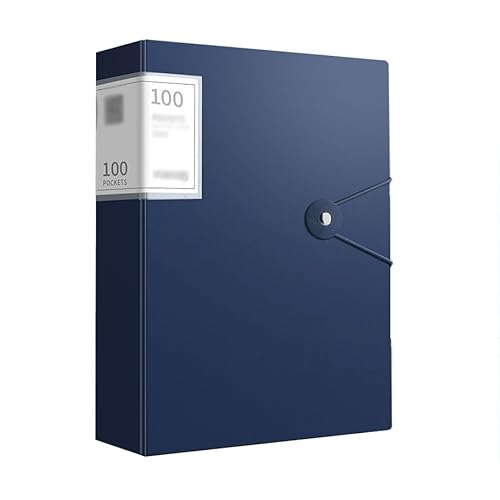 Dokumentenmappe Fächermappe A4-Ordner mit transparenten Einlagen, 100 Seiten, mehrschichtiges Datenbuch mit großer Kapazität, multifunktionale Datenaufbewahrungstasche Schule Document Organizer(Blue) von Xumh2024-3