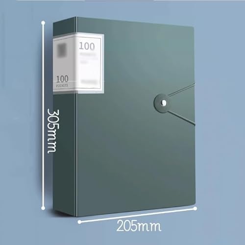 Dokumentenmappe Fächermappe A4-Ordner mit transparenten Einlagen, 100 Seiten, mehrschichtiges Datenbuch mit großer Kapazität, multifunktionale Datenaufbewahrungstasche Schule Document Organizer(Grigio von Xumh2024-3