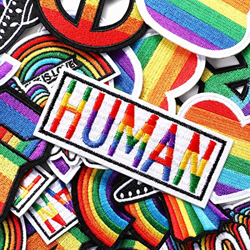 22 Stück Regenbogen Pride bestickter Aufnäher zum Aufbügeln, Herzflagge, Lächeln, verschiedene Nähapplikationen für Bastelarbeiten, Kleidung, Rucksäcke, Abzeichen, Zubehör, 11 Stile, Regenbogenfarben 22 Stück Regenbogen Pride bestickter Aufnäher zum Aufbügeln, Herzflagge, Lächeln, verschiedene Nähapplikationen für Bastelarbeiten, Kleidung, Rucksäcke, Abzeichen, Zubehör, 11 Stile, Regenbogenfarben von XunYee