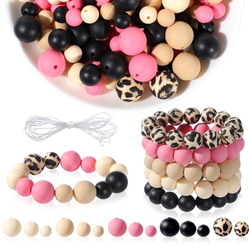 XunYee Silikonperlen, 9 mm, 12 mm und 15 mm, Fokusperlen für Schlüsselanhänger, gemischt, 5 Farben, runde Gummi-Silikonperlen für Armbänder, Halsketten, Perlenstifte, Bastelarbeiten, Leopardenfarben XunYee Silikonperlen, 9 mm, 12 mm und 15 mm, Fokusperlen für Schlüsselanhänger, gemischt, 5 Farben, runde Gummi-Silikonperlen für Armbänder, Halsketten, Perlenstifte, Bastelarbeiten, Leopardenfarben von XunYee