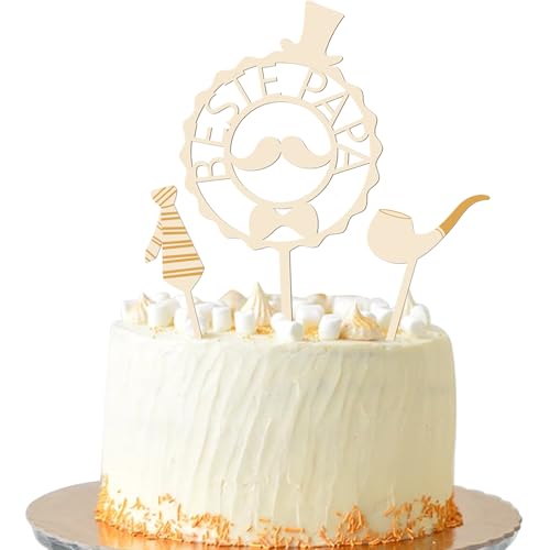 Tortendeko Vatertag Holz, Kuchendeko Bester Papa, Happy Father's Day Cupcake Topper Vatertag Party Kuchen Deko Tortendeko Vatertag Holz, Kuchendeko Bester Papa, Happy Father's Day Cupcake Topper Vatertag Party Kuchen Deko von Xunerloy