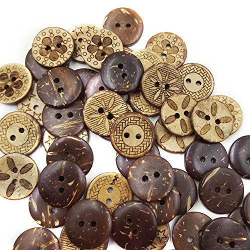 Xuniu 50Pieces / Lot Brown-Kokosnuss-Shell 2 Löcher Knöpfe passen das Nähen Scrapbooking 18mm Xuniu 50Pieces / Lot Brown-Kokosnuss-Shell 2 Löcher Knöpfe passen das Nähen Scrapbooking 18mm von Xuniu