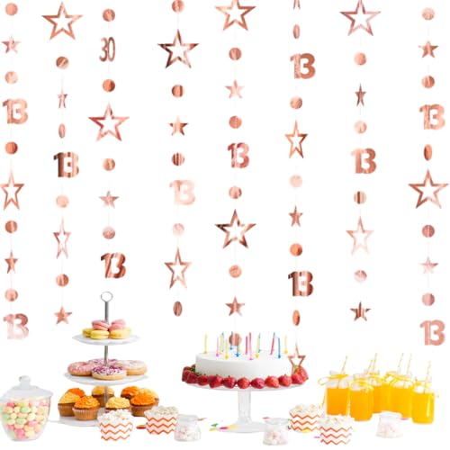 3 m lange Dekoration zum 13. Geburtstag, Banner zum 13. Geburtstag, Banner für 1/3. Geburtstag, goldene hängende Wirbel, Luftschlangen, goldfarbene Party-Dekoration, B 3 m lange Dekoration zum 13. Geburtstag, Banner zum 13. Geburtstag, Banner für 1/3. Geburtstag, goldene hängende Wirbel, Luftschlangen, goldfarbene Party-Dekoration, B von Xunzhi