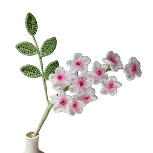Xuoxeji Häkelblumen aus Bergesche, weißes Garn, künstliche Blume, handgefertigte Eberesche, künstliche Blumen in Vase für Herbstdekorationen für Zuhause, Esszimmer, Dekor (Rosa) von Xuoxeji