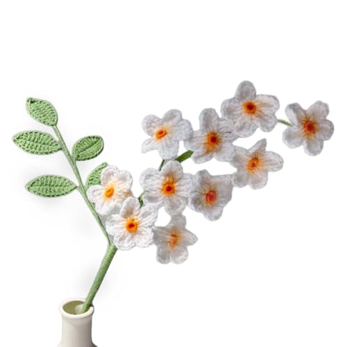 Xuoxeji Häkelblumen aus Bergesche, weißes Garn, künstliche Blume, handgefertigte Eberesche, künstliche Blumen in Vase für Herbstdekorationen für Zuhause, Esszimmer, Dekoration (Orange) von Xuoxeji