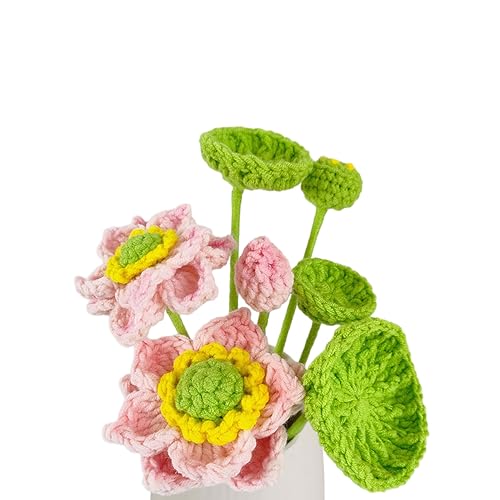 Xuoxeji Handgefertigte Lotus Häkelblumen, Lotus Strickblumen, Lotusblumen künstliche Lotusgeschenke für Heimdekorationen, Büroschreibtisch Xuoxeji Handgefertigte Lotus Häkelblumen, Lotus Strickblumen, Lotusblumen künstliche Lotusgeschenke für Heimdekorationen, Büroschreibtisch von Xuoxeji