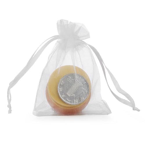 100 Stück Obst Netting Taschen Mit Kordelzug Frucht Schutzbeutel Organza-Beutelchen Mit Kordelzug Organzasäckchen Vogel Schädling Mesh Barrier Taschen Für Obst Gemüse(Weiß) von Xusxes
