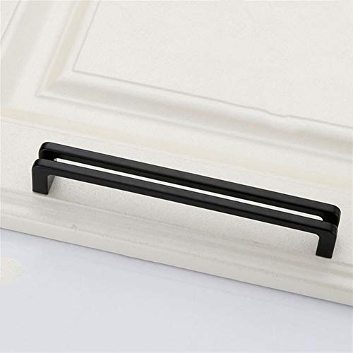 Möbelgriffe lochabstand, Schwarz-Zink-Legierung Küchengriffe, Schubladengriffe, Möbelknöpfe und Handgriffe, Möbelgriff, Schrank Griff, Schublade Pulls (Color : Black 160mm) von Xuulan