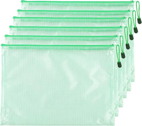 Xuxuejing Netzbeutel mit Reißverschluss, 43 x 30,5 cm, A3, wasserdicht, transparent, für Organisation, Puzzle, Reisen, Büro, Klassenzimmer, A3, Grün, 6 Stück Xuxuejing Netzbeutel mit Reißverschluss, 43 x 30,5 cm, A3, wasserdicht, transparent, für Organisation, Puzzle, Reisen, Büro, Klassenzimmer, A3, Grün, 6 Stück von Xuxuejing