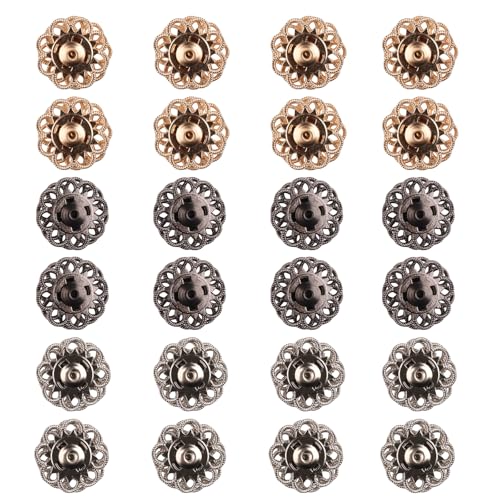 Xvbhaq 24 Paar Metall Druckknöpfe, Zum Annähen Verarbeitung, Blumenform Druckknöpfe für Nähen Dekorativer Handwerk Kleidung DIY Xvbhaq 24 Paar Metall Druckknöpfe, Zum Annähen Verarbeitung, Blumenform Druckknöpfe für Nähen Dekorativer Handwerk Kleidung DIY von Xvbhaq