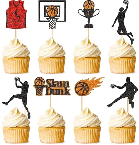 Xvbhaq 24 Stück Basketball Cupcake Topper - Basketball Thema Sport Ball Cupcake Dekorationen für Baby Dusche, Basketball Spieler Thema Geburtstagsparty Kuchen Dekoration Zubehör Xvbhaq 24 Stück Basketball Cupcake Topper - Basketball Thema Sport Ball Cupcake Dekorationen für Baby Dusche, Basketball Spieler Thema Geburtstagsparty Kuchen Dekoration Zubehör von Xvbhaq