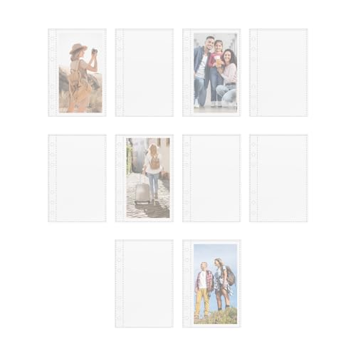 10 Stück Fotokartenhüllen A6 6 Ringbuch - Visitenkartenhüllen - Top Loading Fotoalbum Nachfüllseiten | für Fotos, Postkarten, Samenpakete von Xvilmaun