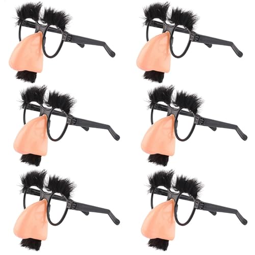 Xvilmaun 6 Stücke Brille Mit Nase, Schnurrbart Und Augenbrauen - Brille Schnurrbart Verkleidung - Foto Requisiten Brillen | Für Halloween Kostümparty Dekoration von Xvilmaun