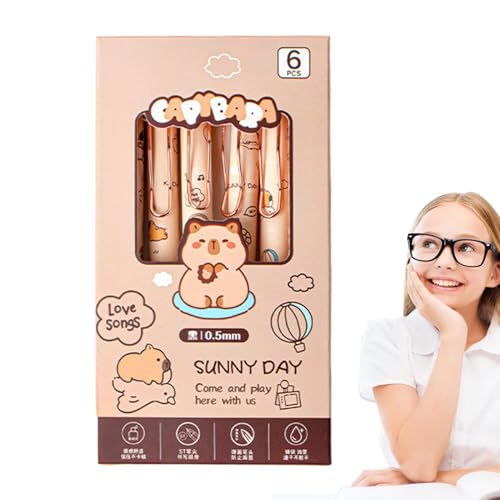 Xvilmaun Capybara Kugelschreiber - 6er Set Tierische Schreibgeräte zum Schreiben - Verspieltes Design 0.5mm Set Schnelltrocknend für Schüler Jugendliche Büro Lehrer Xvilmaun Capybara Kugelschreiber - 6er Set Tierische Schreibgeräte zum Schreiben - Verspieltes Design 0.5mm Set Schnelltrocknend für Schüler Jugendliche Büro Lehrer von Xvilmaun
