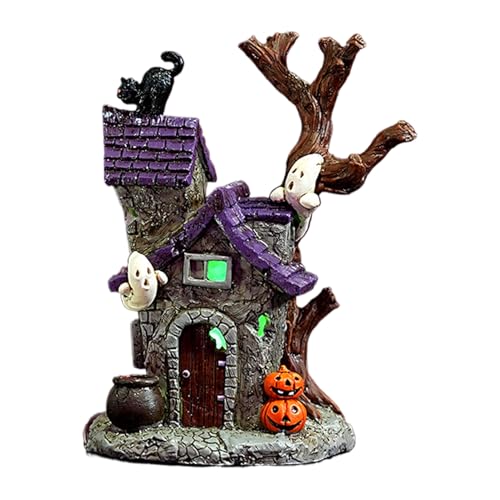 Xvilmaun Spukhaus Figur | Leuchtende Resin Dorfstatue,Kunstharz Tischfigur Für Garage Kamin Bad Schlafzimmer Xvilmaun Spukhaus Figur | Leuchtende Resin Dorfstatue,Kunstharz Tischfigur Für Garage Kamin Bad Schlafzimmer von Xvilmaun