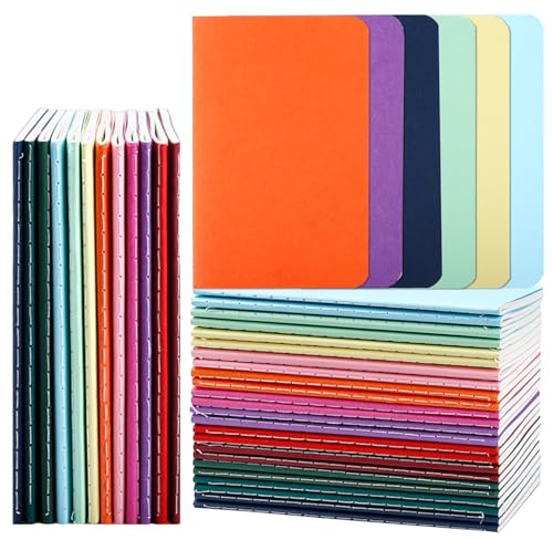 Xvvirnt Mini-Notizbücher, 8,9 x 14,9 cm, kleines Notizbuch, kleine Notizbücher und Tagebücher, liniert, buntes Einband, Notizblock für Reisende, Bürobedarf, 30 Blatt/60 Seiten, 24 Stück Xvvirnt Mini-Notizbücher, 8,9 x 14,9 cm, kleines Notizbuch, kleine Notizbücher und Tagebücher, liniert, buntes Einband, Notizblock für Reisende, Bürobedarf, 30 Blatt/60 Seiten, 24 Stück von Xvvirnt