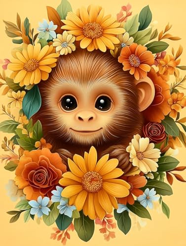XvvwEndlessx 11CT Gestempelte Kreuzstich-Sets Kreuzstich-Kit Starter Affe Mit Blumen Sticken Set Erwachsene AnfäNger 40×50Cm XvvwEndlessx 11CT Gestempelte Kreuzstich-Sets Kreuzstich-Kit Starter Affe Mit Blumen Sticken Set Erwachsene AnfäNger 40×50Cm von XvvwEndlessx