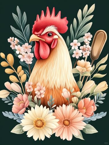 XvvwEndlessx 11CT Gestempelte Kreuzstich-Sets Kreuzstich-Kit Starter Huhn Mit Blumen 1 Sticken Set Erwachsene AnfäNger 40×50Cm XvvwEndlessx 11CT Gestempelte Kreuzstich-Sets Kreuzstich-Kit Starter Huhn Mit Blumen 1 Sticken Set Erwachsene AnfäNger 40×50Cm von XvvwEndlessx