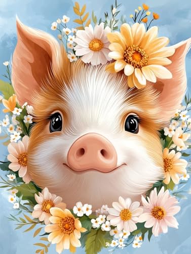 XvvwEndlessx 11CT Gestempelte Kreuzstich-Sets Kreuzstich-Kit Starter Schwein Mit Blumen 2 Sticken Set Erwachsene AnfäNger 40×50Cm XvvwEndlessx 11CT Gestempelte Kreuzstich-Sets Kreuzstich-Kit Starter Schwein Mit Blumen 2 Sticken Set Erwachsene AnfäNger 40×50Cm von XvvwEndlessx