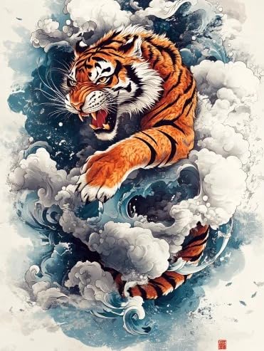XvvwEndlessx 11CT Gestempelte Kreuzstich-Sets Kreuzstich-Kit Starter Tiger Tanzt In Den Wolken 1 Sticken Set Erwachsene AnfäNger 40×50Cm XvvwEndlessx 11CT Gestempelte Kreuzstich-Sets Kreuzstich-Kit Starter Tiger Tanzt In Den Wolken 1 Sticken Set Erwachsene AnfäNger 40×50Cm von XvvwEndlessx
