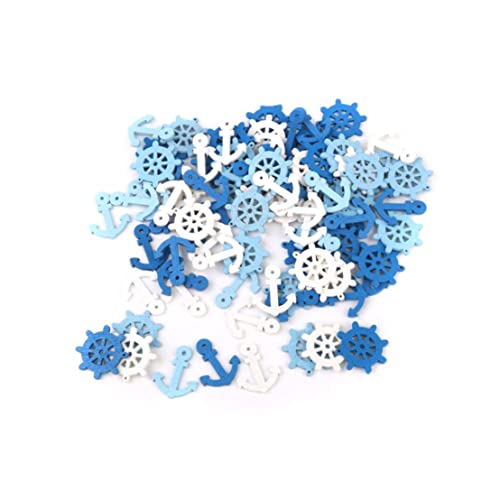 100pcs Modestil Anker Helm Anhänger Chic Nautical Knöpfe Multi -Nutzungs -Scrapbooking -Knopfverzierungen von Xweptuy